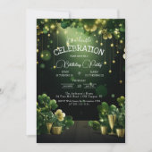 St. Patrick Double verjaardagsfeestje groene klave Kaart (Voorkant)