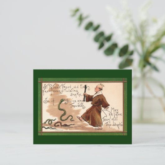 St Patrick Driving Away Snakes Briefkaart (Staand voorkant)