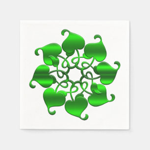 St Patrick element. Groene mandala. Servetten