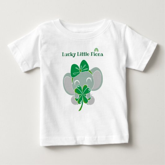St Patrick Elephant Green Clover Rainbow Birthday (Voorkant)