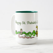 St. Patrick en Snakes Funny Mug Tweekleurige Koffiemok (Voorkant links)