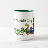 St. Patrick en Snakes Funny Mug Tweekleurige Koffiemok (Center)