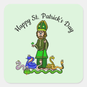 St. Patrick en zijn slangen. Vierkante Sticker