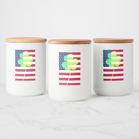 St Patrick Flag Irish Shamrock American Flag Funny Voedselcontainer Etiket (Flessen)