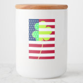 St Patrick Flag Irish Shamrock American Flag Funny Voedselcontainer Etiket (Voorkant)