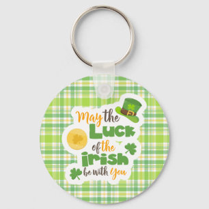 St. Patrick geluk van de Ierse geruite shamrock Sleutelhanger