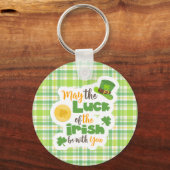 St. Patrick geluk van de Ierse geruite shamrock Sleutelhanger (Voorkant)