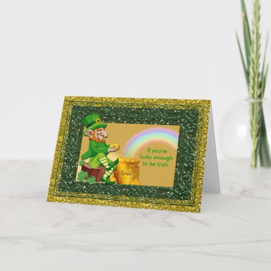 St. Patrick Gelukkige de Kabouter van de Dag Kaart (Voorkant)