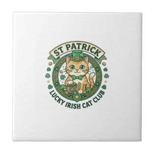 St. Patrick Geluks-Ierse Kat Lieve Kat T-Shirt Ont Tegeltje