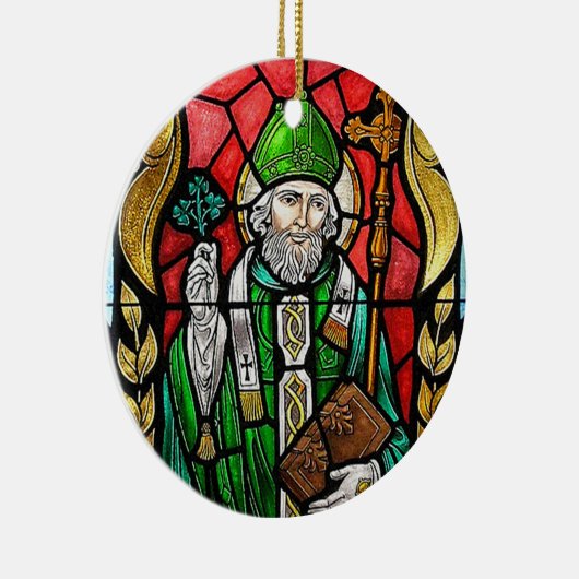 St. Patrick, Glas in lood Afbeelding, Irish Orname Keramisch Ornament (Rechts)