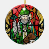 St. Patrick, Glas in lood Afbeelding, Irish Orname Keramisch Ornament (Voorkant)