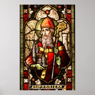 St. Patrick Glas in lood Art Deco Poster