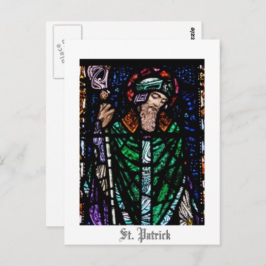 St. Patrick Glas in lood Briefkaart (Voorkant / Achterkant)