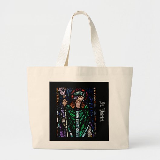 St. Patrick Glas in lood Grote Tote Bag (Voorkant)