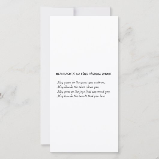 St. Patrick Glas in lood Panel Flat Wenskaart (Achterkant)