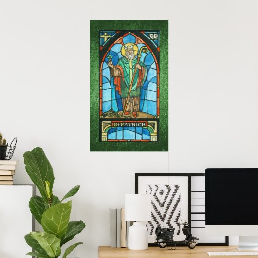 St. Patrick Glas in lood Reproduction Poster (Thuiskantoor)