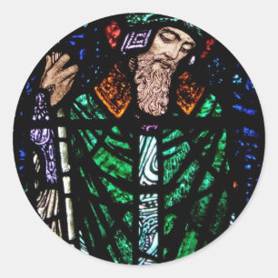 St. Patrick Glas in lood Ronde Sticker