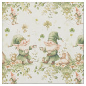 St. Patrick Gnome Iers koffiepatroon Stof (Close Up)