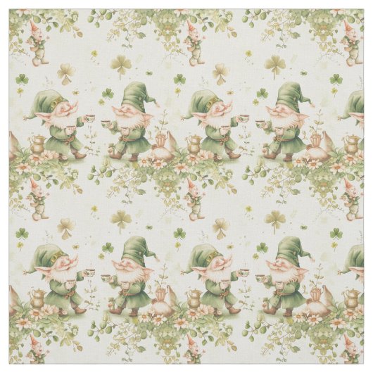 St. Patrick Gnome Iers koffiepatroon Stof (Swatch)
