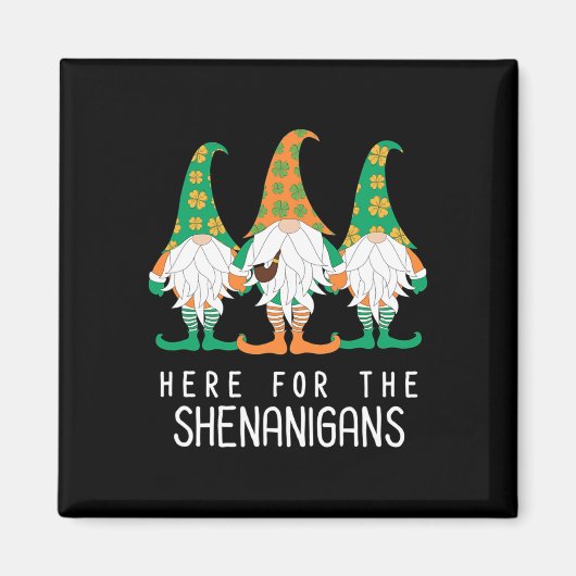 St Patrick Gnome Irish Day Shenanigan Leprechaun S Magneet (Voorkant)