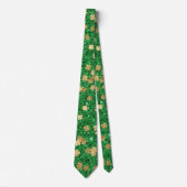 St Patrick Green Gold Clover Shamrock Confetti Fun Stropdas (Voorkant)