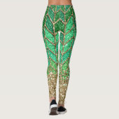 St Patrick Green Gradient Sparkle Glitter Gold Fun Leggings (Achterkant)