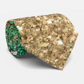 St Patrick Green Gradient Sparkle Glitter Gold Fun Stropdas (Opgerold)