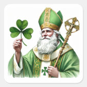 St. Patrick Green Shamrocks Religieus Vierkante Sticker (Voorkant)