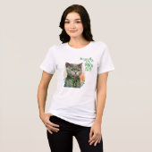 St Patrick Grey kat magisch niet bekneld Tri-Blend Shirt (Voorkant volledig)
