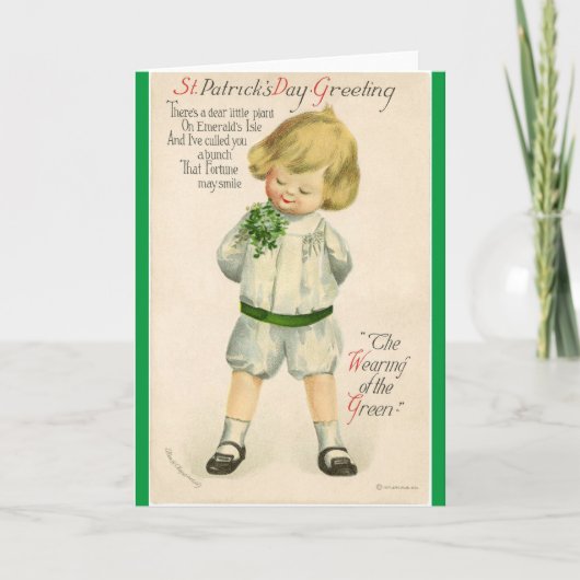  St Patrick groeten schattige kleine blonde jongen Kaart (Voorkant)