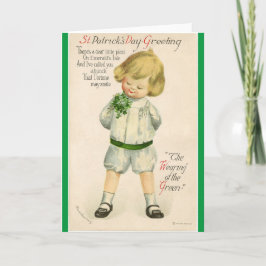  St Patrick groeten schattige kleine blonde jongen Kaart