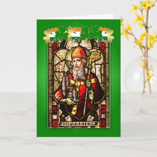 St.Patrick het Venster en Gebed F van het Glas in Kaart (Gele Bloem)
