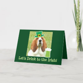 St. Patrick het wenskaart van de Dag met Basset Kaart