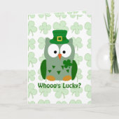 St. Patrick het Wenskaart van de Uil van de Dag Kaart (Voorkant)