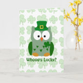 St. Patrick het Wenskaart van de Uil van de Dag Kaart (Gele Bloem)