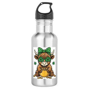 St Patrick Highland Koe Pot van Goud Vintage Kunst Waterfles