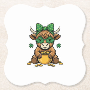 St Patrick Hooglandrund Pot met Goud Vintage Kunst Kartonnen Onderzetters