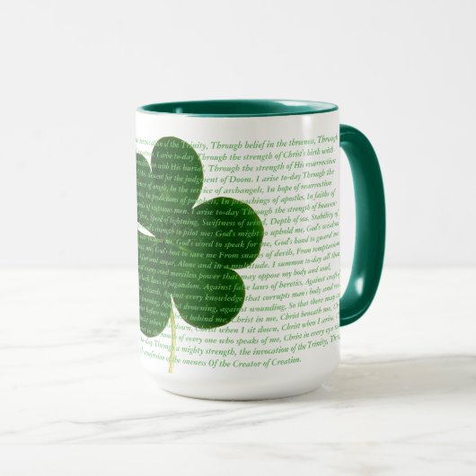 St. Patrick Hymn The Deer's Cry Shamrock Poem Mok (Voorkant rechts)