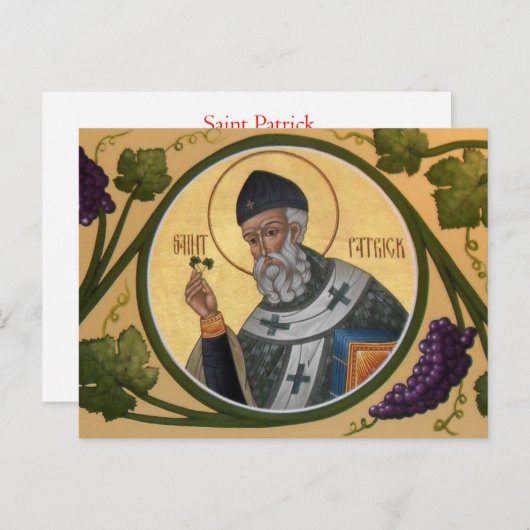 St. Patrick Icon Prayer Card Briefkaart (Voorkant / Achterkant)