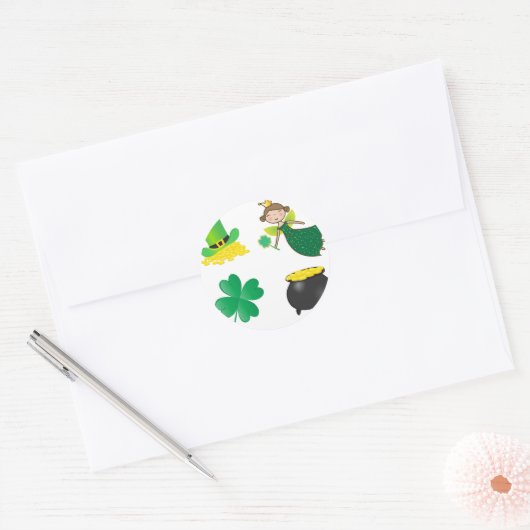 St. Patrick iconen Ronde Sticker (Envelop)