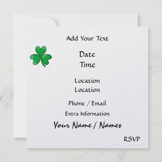 St. Patrick Invite - SRF Kaart (Achterkant)