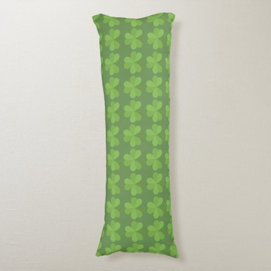 St. Patrick Ireland Shamrock Clovers Pattern Green Lichaamskussen (Voorkant Verticaal)