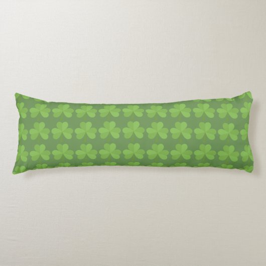 St. Patrick Ireland Shamrock Clovers Pattern Green Lichaamskussen (Voorkant)