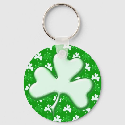 St Patrick Ireland Shamrock Pattern Design Sleutelhanger (Voorkant)