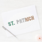 St. Patrick Ireland St. Paddy Typografie Ovale Sticker (Envelop)