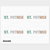 St. Patrick Ireland St. Paddy Typografie Ovale Sticker (Vel)