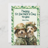 St. Patrick Irish Belles Duo Dog Feestdagenkaart (Voorkant)