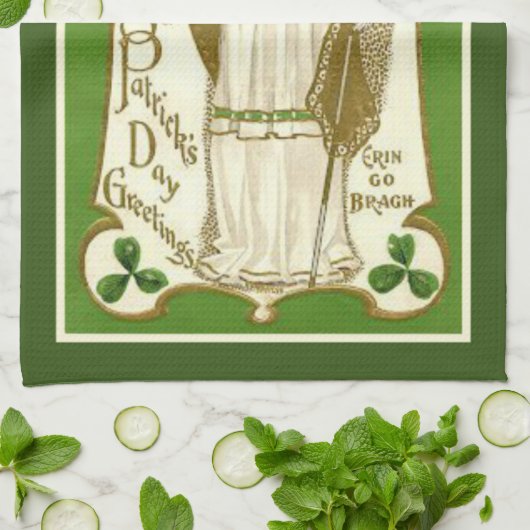 St. Patrick Irish Blessing Religious Shamrocks Theedoek (Gevouwen)
