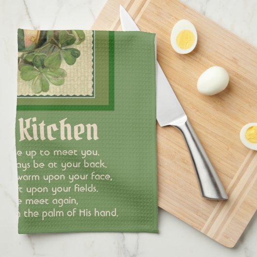 St. Patrick Irish Blessing Religious Shamrocks Theedoek (Quarter Fold)