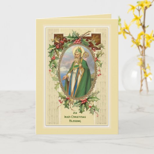 St. Patrick Irish Christmas Blessing Kaart (Gele Bloem)
